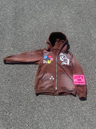 Oofy Motion Zip Up Brown